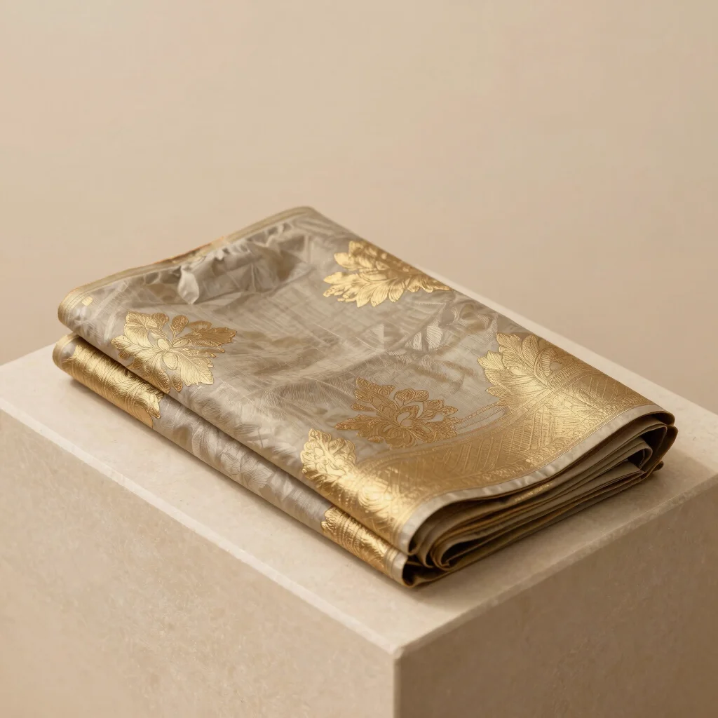 Banarasi Muted Gold Tissue Zari Saree