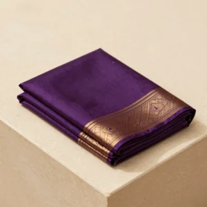 Paithani Deep Plum Peacock Motif Saree